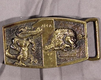 Vintage Handmade Copper Leaf Buckle Belt‎ Brutalist Artisan Leather Belt M Gold Copper Leaf Buckle - Etsy main image 2