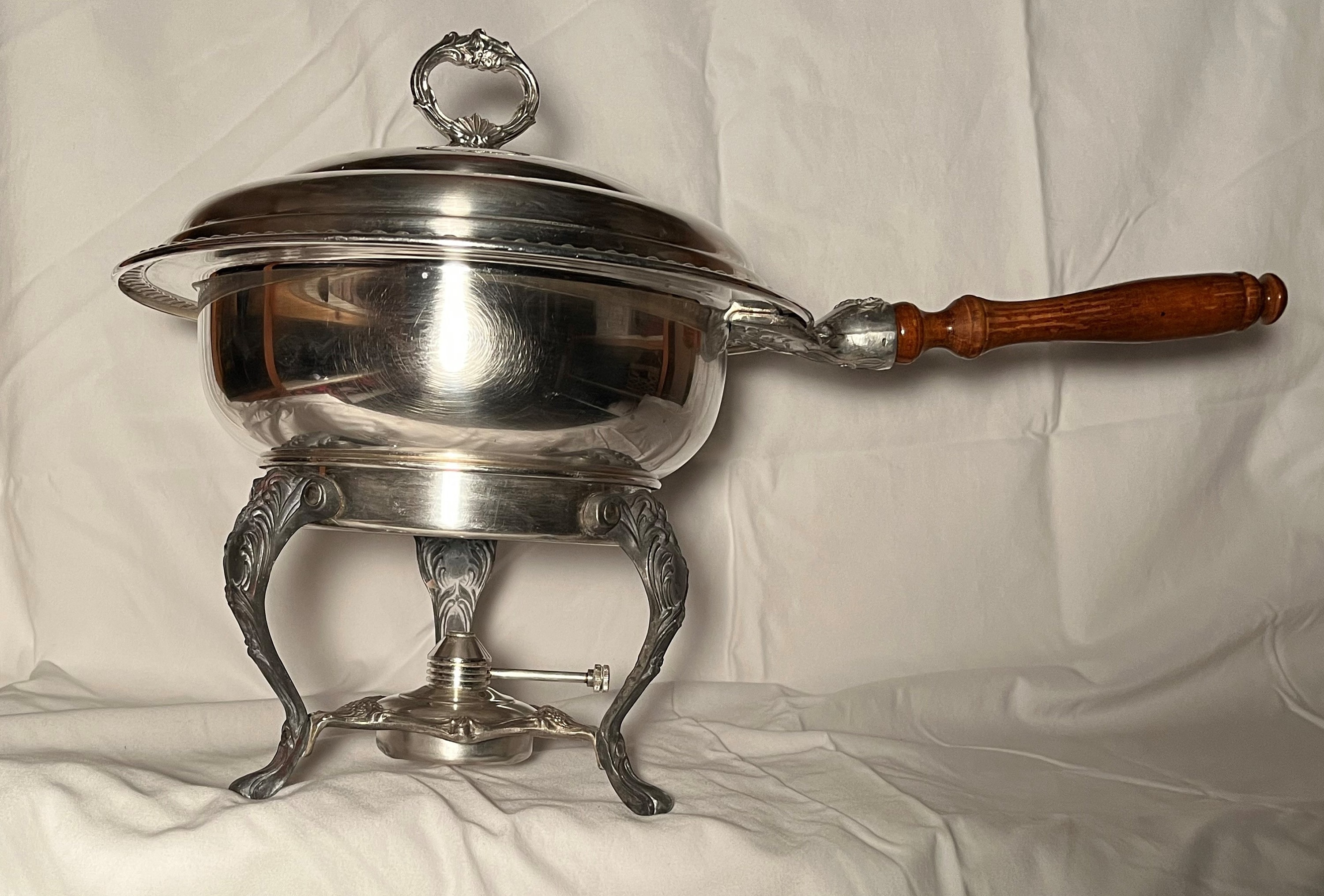 Vintage Sheridan Silver Plate Chafing Dish - 1940's or 1950's