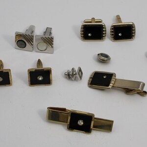 Group of Men&#39;s vintage Cufflinks, and vintage Tie tacks, Vintage tie clips - Vintage Men&#39;s Costume Jewelry
