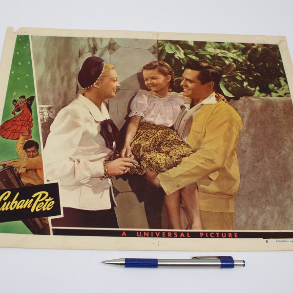 Cuban Pete Lobby Card 1946 Movie with Desi Arnaz Joan Shawlee 11" x 14"