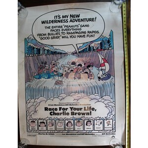 Race for Your Life Charlie Brown Original Movie Poster from 1977 40 x 30