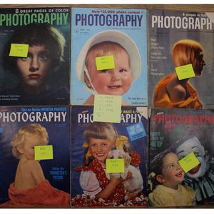 Popular Photography 6 Issues from 1949 to 1952 8 1/2 x 11 1/4