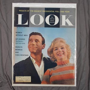 Vintage Marilyn Monroe Look Magazine July 1960 Yves Montand Feature Hollywood Collectible