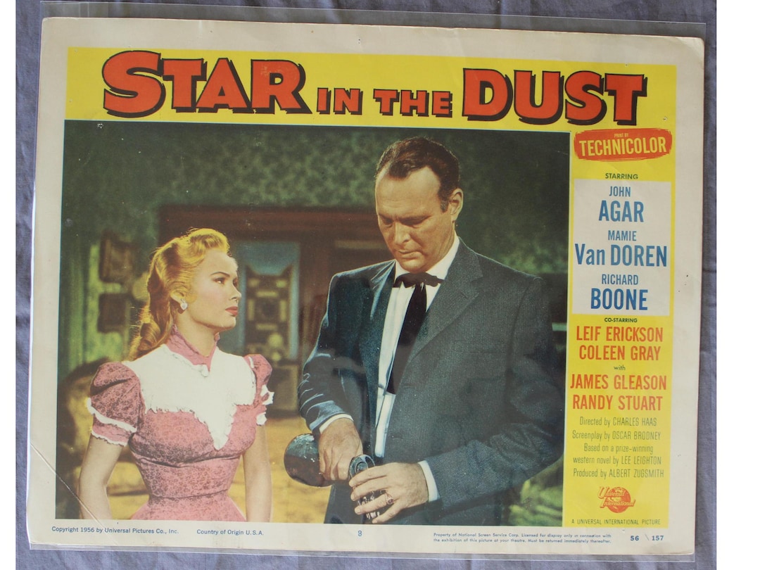 Star in the Dust Lobby Card #8 11x14 1956 John Agar Mamie Van Doren
