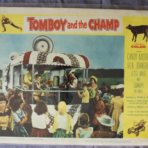 Tomboy and the Champ Lobby Card No 8 1961 11x14 Candy Moore Ben Johnson Jesse White Champ the Angus