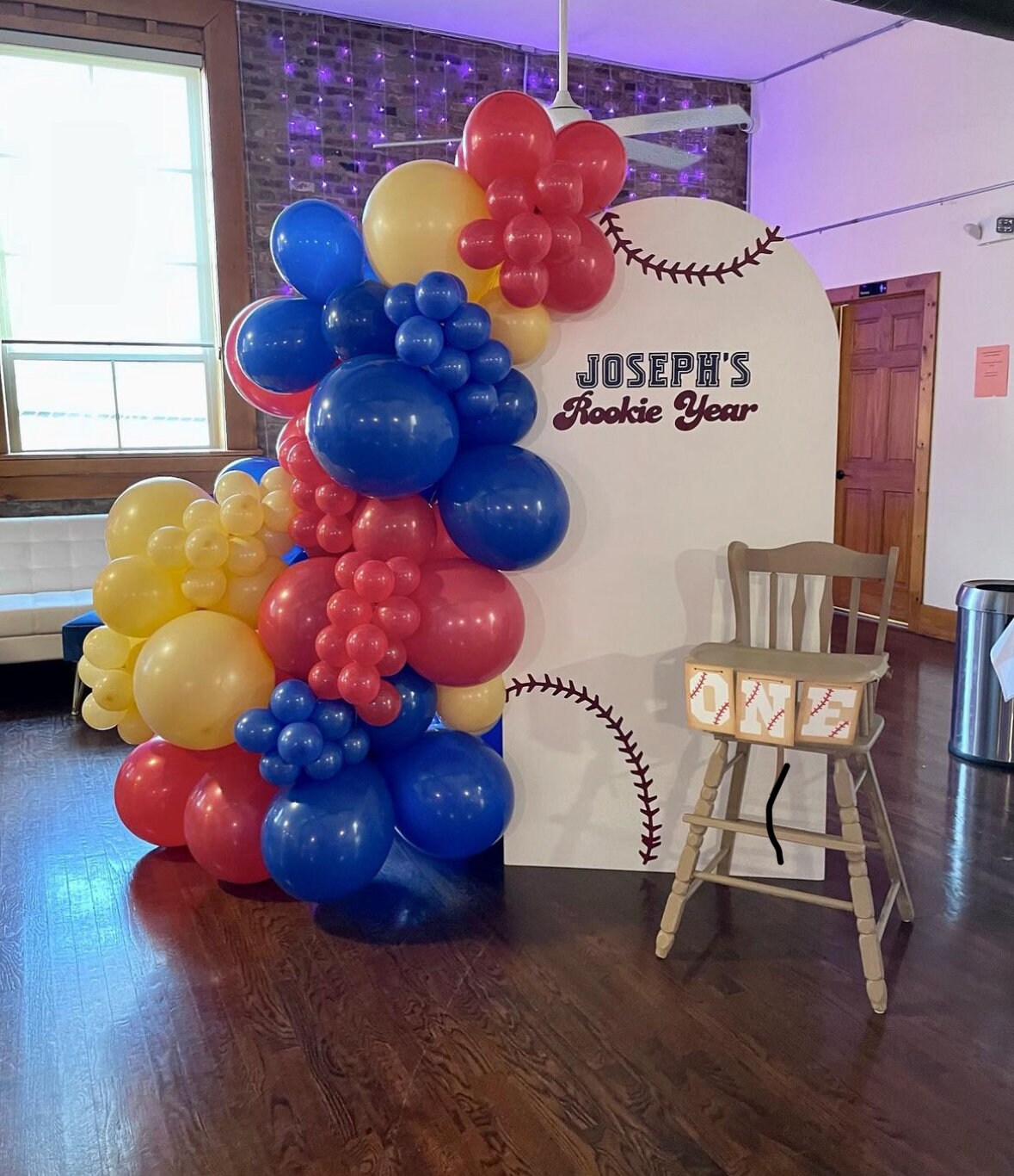 Rookie Year Balloon Kit Baseball Balloon Arch Red and Blue Balloon Arch First Birthday Balloons Birthday Party