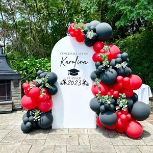 Graduation Balloon Arch Kit | Black Balloon Arch | Gold Balloon Garland | Party Decor | Graduation Theme Party