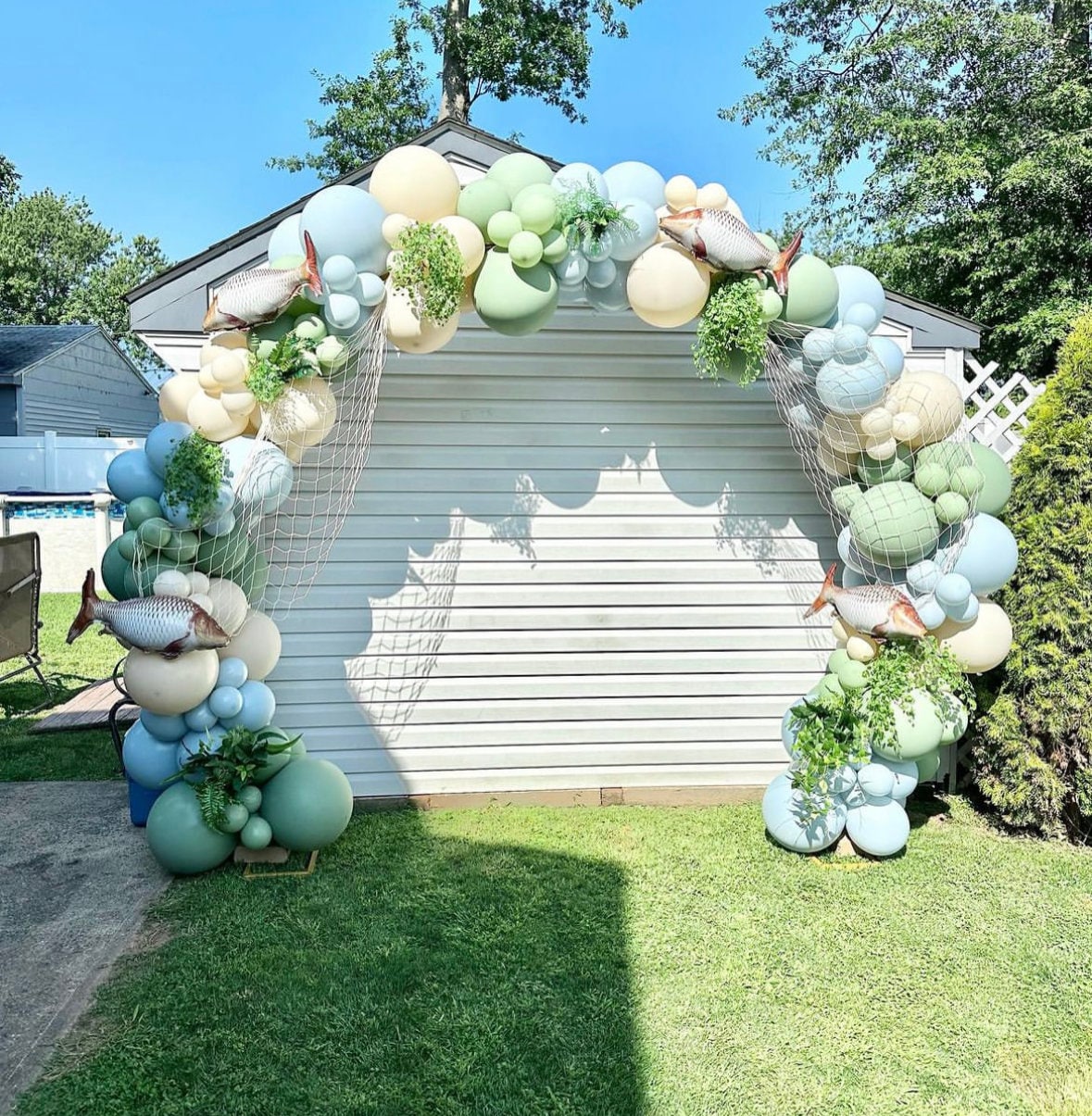 Gone Fishing Balloon Arch Fish Birthday Party Fishing Party Gone Fishin'  Nature Balloon Balloon Arch 