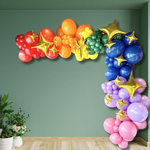 Rainbow Arch Kit | Back to School Balloon Arch | Wizard Balloon Arch | Star Balloons | Pride Balloon Arch