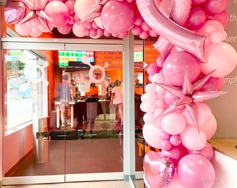Breast Cancer Balloon Arch Kit | Fall Balloon Arch | Seasonal Balloon Garland | Pink Ribbon Balloon | Breast Cancer Awareness
