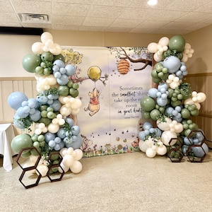 Kit d'arche de ballons We Can Bearly Wait | Ours en montgolfière | Guirlande de ballons pour baby shower | Décoration de douche nuptiale | Baby Shower Bearly Wait