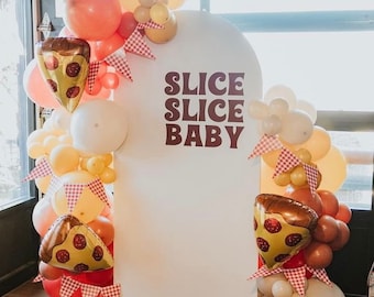 Slice Slice Baby Shower | Pizza Balloon Arch | Pizzeria Balloon Garland | Pizza Balloon | Birthday Party