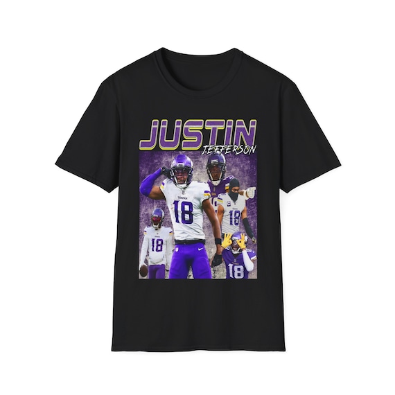 Justin Jefferson Vintage 90s Football Bootleg Style T-shirt 