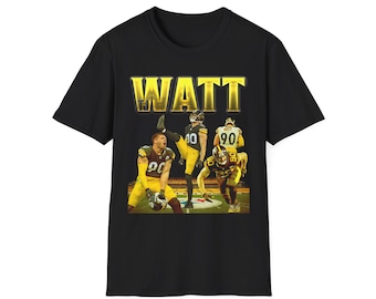 TJ Watt Vintage 90er Jahre Fussball Bootleg Style T-Shirt | TJ Watt T-Shirt | Retro Fussball Shirt