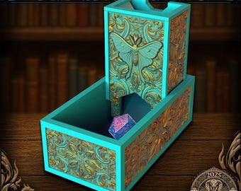 Luna Moth Folding Dice Tower: Fates End TTRPG - D&D, Pathfinder