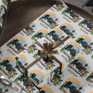 Sydney wrapping paper, Travel gift wrap, Sydney Christmas wrapping paper, Sydney landmarks, Darling harbour gift, Sydney opera house gift