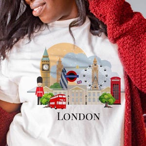 London Sweater, UK Landmarks, London shirt, Colourful London Travel sweater, Vibrant UK Graphic Tee, London souvenir, Christmas sweatshirt