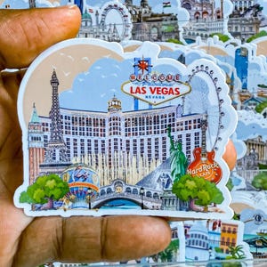 Las Vegas Sticker, Vegas Travel Sticker, Sin City Vinyl Sticker, Colourful Vegas Sticker, Las Vegas Souvenir, Las Vegas Nevada Souvenir
