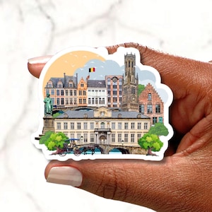 Bruges Landmark Sticker, Belgium Travel Sticker, Bruges Vinyl Decal, Brugge Aesthetic Sticker, European City Sticker, Bruges Souvenir
