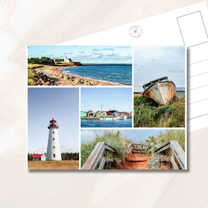 プリンスエドワード島のポストカード、PEI 灯台、旅行ポストカード、PEI 国立公園、PEI 写真、Pei 土産、写真コラージュ ポストカード