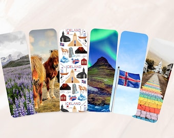 Iceland bookmark, Colourful Nordic travel bookmarks, Iceland traveller gift, Iceland lover souvenir, Bookish gifts