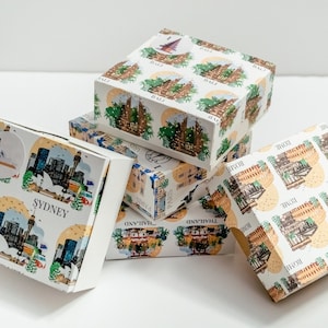 Coffret cadeau décoratif sur le thème du voyage, coffrets cadeaux décoratifs assortis, coffrets cadeaux de voyage, coffret cadeau décoratif en papier cartonné illustré, ajout uniquement