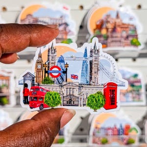 London sticker, Illustrated London Landmarks sticker, London England travel sticker, Planner Journal Notebook sticker, Laptop sticker
