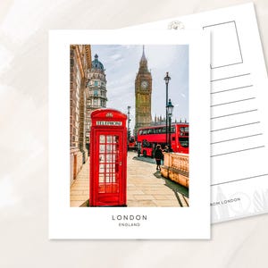 Ansichtkaart Londen, ansichtkaart reizen, reiskunst Londen, telefooncel Londen, ansichtkaart Big Ben, fotografie Londen Engeland, souvenir Londen