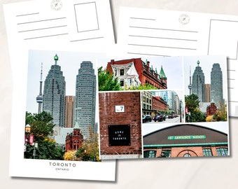 Carte postale de Toronto, cartes postales de voyage, art de voyage à Toronto, tour cn, gratte-ciel de la banque TD, photographie de Toronto (Ontario), cadeau souvenir de Toronto