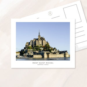 Carte postale du Mont Saint Michel, Cartes postales de voyage en Normandie, Art de voyage en France, Photographies Normandie France, Mont Saint Michel, Souvenir de Normandie