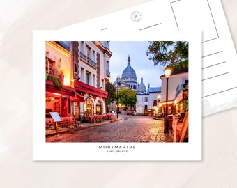 Montmartre postcard, Travel postcards, Paris travel art, Place du Tertre, Paris postcard, Paris France photography, Paris souvenir gift