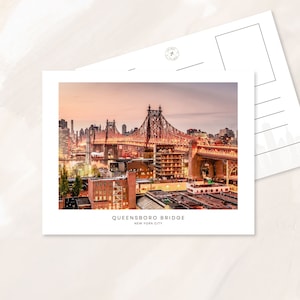 Carte postale de New York, Cartes postales de voyage, Art de voyage à New York, Pont de Brooklyn, Photographie de la statue de la liberté, Cadeau souvenir des monuments de New York