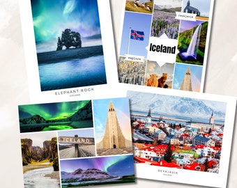 Iceland postcard, Travel postcards, Iceland travel art, Reykjavik postcard, Elephant rock, Iceland photography, Iceland souvenir gift