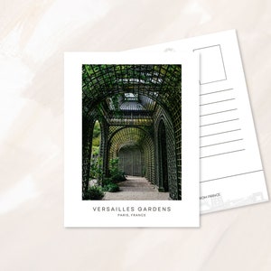Cartão postal dos jardins de Versalhes, Cartões postais de viagens na natureza, Arte de viagem à França, Fotografia de Versalhes na França, Treliça de jardim, Lembrança de Versalhes