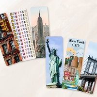 New York City Printable Bookmarks - Skyline and Landmarks | Vibrant NYC ...