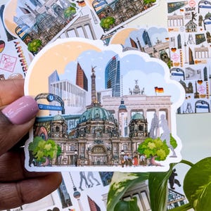 Berlin Sticker, Germany Travel Stickers, Berlin Skyline sticker, German City Vinyl Sticker, European Travel Gift, Berlin Souvenir gift