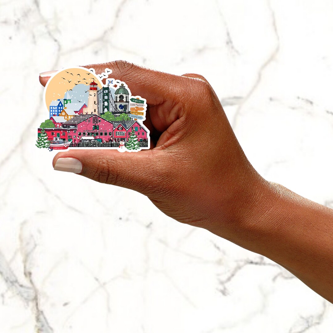 Nova Scotia Sticker Illustrated Nova Scotia Landmarks - Etsy