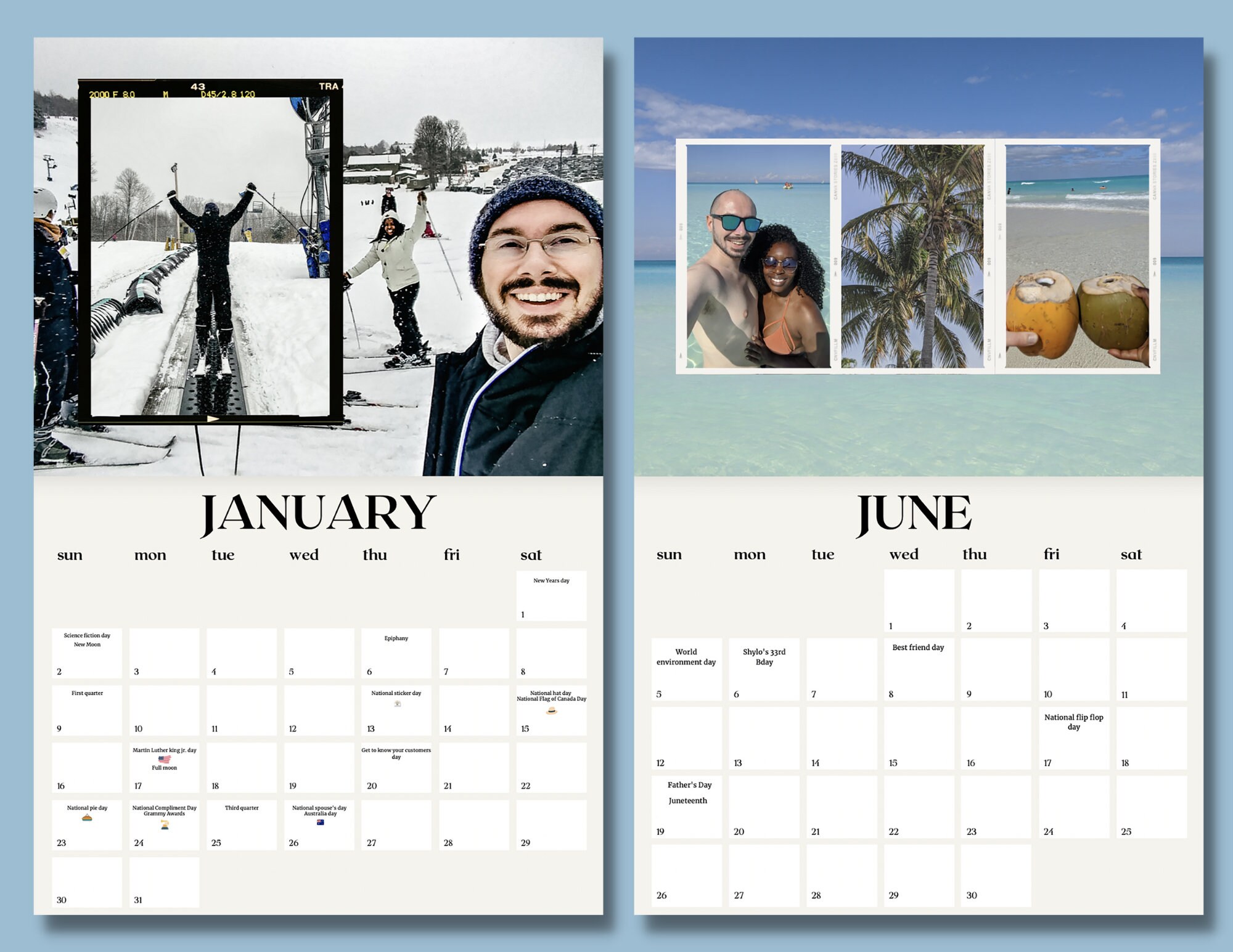 Custom Photo Wall Calendar for 2024, Personalized Photo Calendar