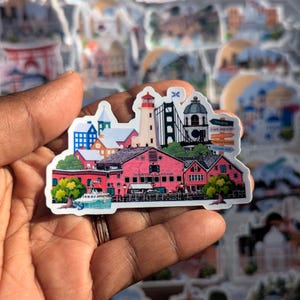 Nova Scotia sticker, Illustrated Nova Scotia Landmarks sticker, Canada travel stickers, Planner Journal Notebook sticker, Laptop sticker