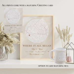 Where it all began map print, Where We Met Map, Custom Map print, Mothers Day Gift, Custom anniversary gift, Valentines Gifts For Him or Her