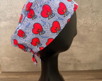 BTS BT21 Tata Surgical Cap - Scrub Caps Pediatric scrub cap - nurse scrubs cap - dental surgical cap, veterinary