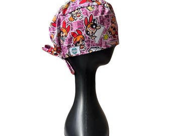 Powerpuff Girls Blossom 3 Scrub Cap - Fluid Resistant, Adjustable