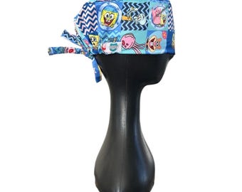 Sponge Bob and friends - Scrub Caps Pediatric scrub - nurse scrubs cap - dental surgical cap