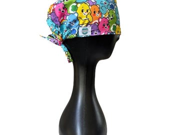 Care Bears  - veterinary scrub cap - nurse scrubs cap - dental surgical cap - Nurse Scrub cap