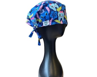 Dental Lilo & Stitch, Hawaiian Stitch Surgical Cap - nurse scrubs cap - dental surgical cap, Disney’s