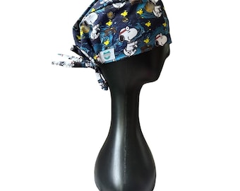 Starry Night Snoopy Surgical Cap - veterinary Scrub Caps - nurse scrubs cap - dental scrub cap - Medical wear