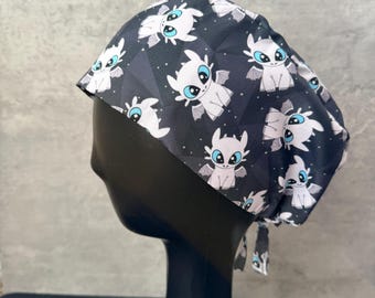 How to Train Your Dragon Light Fury - Scrub Caps - nurse scrubs cap - dental surgical cap - Medical Scrub Cap