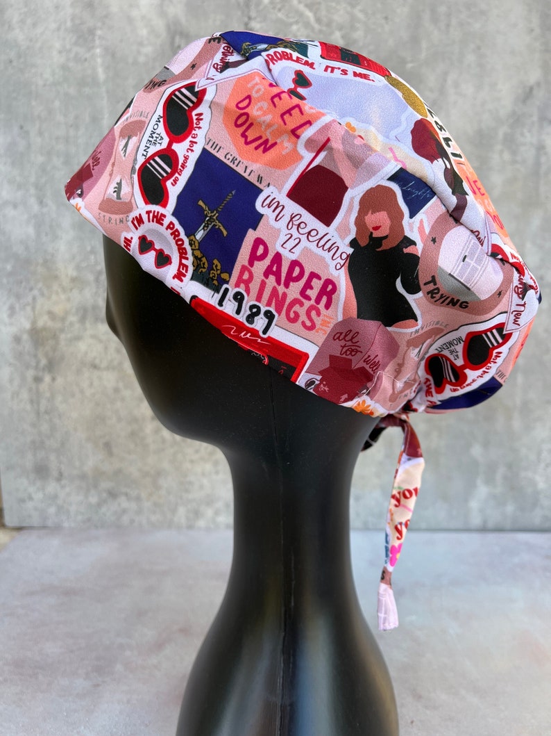 Taylor Swift 1989 Collage Surgical Cap Scrub Caps Pediatric Scrub Nurse