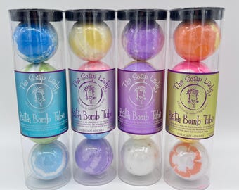 Bombes pour le bain, emballage multiple, bombes pour le bain de luxe, cadeau soins personnels, cadeau détente, bain-marie, bombes de bain de haute qualité, fabrication artisanale, paquet de 4