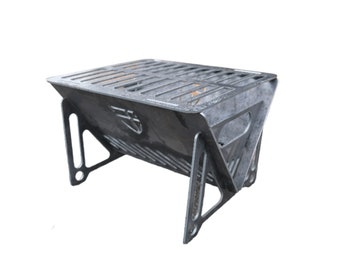Parrilla portátil de acero para barbacoa / Estufa de carbón para camping grabada a medida
